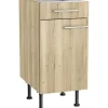 Optifit Unterschrank mit Schublade und Drehtür Erik290 BxTxH 40 x 58,4 x 87 cm wildeiche strukturiert matt zerlegt Anschlag reversibel KFER U406-8E+