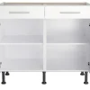 Optifit Unterschrank mit Schublade und Drehtür Bengt932 BxTxH 100 x 58,4 x 87 cm weiß matt zerlegt Anschlag reversibel KFBE U106-8E+
