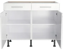 Optifit Unterschrank mit Schublade und Drehtür Bengt932 BxTxH 100 x 58,4 x 87 cm weiß matt zerlegt Anschlag reversibel KFBE U106-8E+