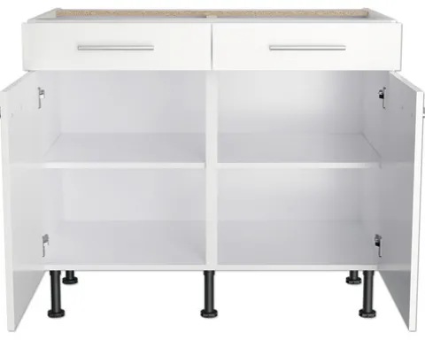 Optifit Unterschrank mit Schublade und Drehtür Bengt932 BxTxH 100 x 58,4 x 87 cm weiß matt zerlegt Anschlag reversibel KFBE U106-8E+