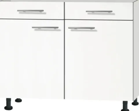 Optifit Unterschrank mit Schublade und Drehtür Bengt932 BxTxH 100 x 58,4 x 87 cm weiß matt zerlegt Anschlag reversibel KFBE U106-8E+