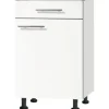 Optifit Unterschrank mit Schublade und Drehtür Bengt932 BxTxH 50 x 58,4 x 87 cm weiß matt zerlegt Anschlag reversibel KFBE U506-8E+