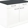 Optifit Unterschrank mit Schublade und Drehtür Salo214 BxTxH 100 x 60 x 84,8 cm weiß matt zerlegt HWSA U106-7+