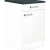 Optifit Unterschrank mit Schublade und Drehtür Salo214 BxTxH 50 x 60 x 84,8 cm weiß matt zerlegt Anschlag reversibel HWSA U506-7+