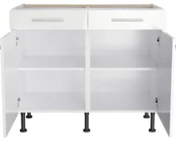 Optifit Unterschrank mit Schublade und Drehtür Rurik986 BxTxH 100 x 58,4 x 87 cm weiß glänzend zerlegt KFRU U106-8E+