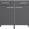Optifit Unterschrank mit Schublade und Drehtür Ingvar420 BxTxH 100 x 58,4 x 87 cm anthrazit matt zerlegt KFIN U106-8E+