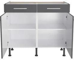 Optifit Unterschrank mit Schublade und Drehtür Ingvar420 BxTxH 100 x 58,4 x 87 cm anthrazit matt zerlegt KFIN U106-8E+