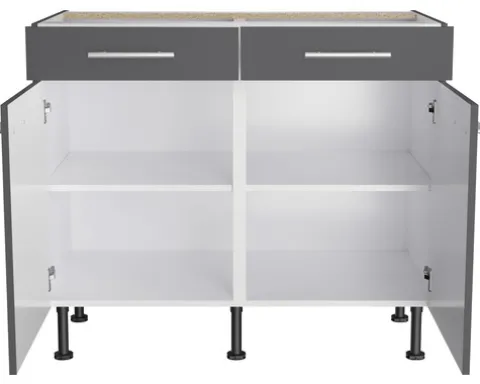 Optifit Unterschrank mit Schublade und Drehtür Ingvar420 BxTxH 100 x 58,4 x 87 cm anthrazit matt zerlegt KFIN U106-8E+