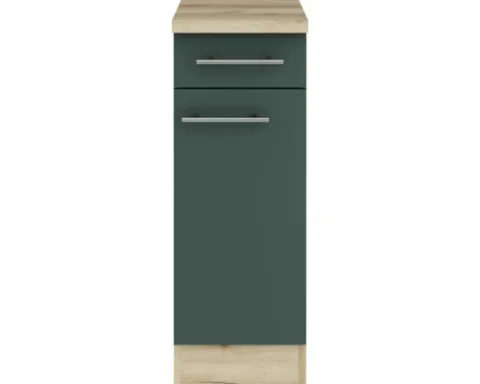 Optifit Unterschrank mit Schublade und Drehtür Savona405 BxTxH 30 x 60 x 84,8 cm grün matt zerlegt Anschlag reversibel KUSA U306-9+