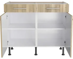 Optifit Unterschrank mit Schublade und Drehtür Erik290 BxTxH 100 x 58,4 x 87 cm wildeiche strukturiert matt zerlegt KFER U106-8E+