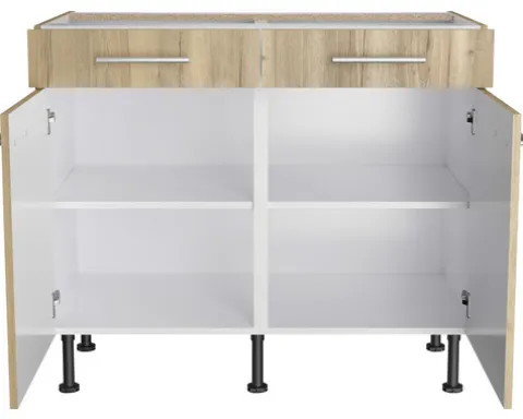 Optifit Unterschrank mit Schublade und Drehtür Erik290 BxTxH 100 x 58,4 x 87 cm wildeiche strukturiert matt zerlegt KFER U106-8E+