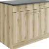 Optifit Unterschrank mit Schublade und Drehtür Livorno290 BxTxH 100 x 60 x 84,8 cm wildeiche matt strukturiert zerlegt KULI U106-9+
