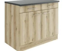 Optifit Unterschrank mit Schublade und Drehtür Livorno290 BxTxH 100 x 60 x 84,8 cm wildeiche matt strukturiert zerlegt KULI U106-9+