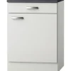 Optifit Unterschrank mit Schublade und Drehtür Lagos286 BxTxH 60 x 60 x 84,8 cm weiß glänzend zerlegt Anschlag reversibel KULG U606-9+