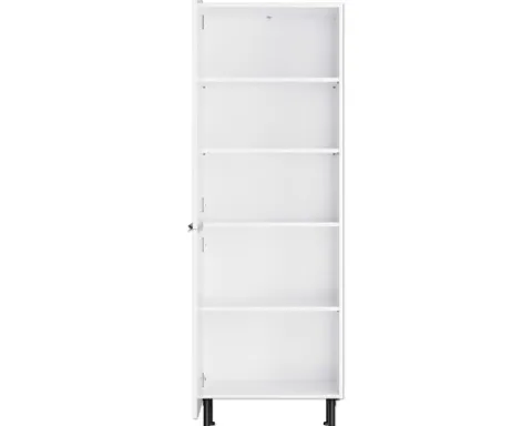 Optifit Vorratsschrank Arvid986 BxTxH 60 x 58,4 x 176,6 cm weiß glänzend zerlegt Anschlag reversibel KFAV MH606-8+