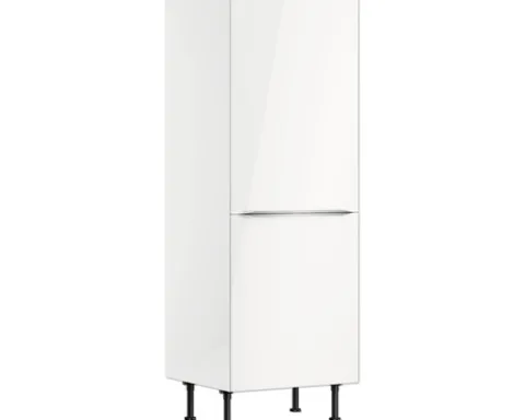Optifit Vorratsschrank Arvid986 BxTxH 60 x 58,4 x 176,6 cm weiß glänzend zerlegt Anschlag reversibel KFAV MH606-8+