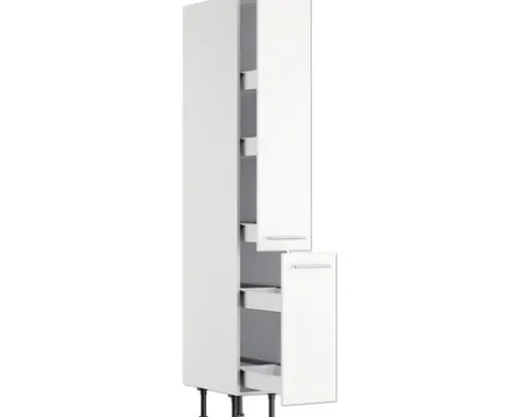 Optifit Vorratsschrank Bengt932 BxTxH 30 x 58,4 x 211,8 cm weiß matt zerlegt Anschlag reversibel KFBE HFZ306-8E+