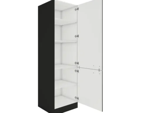 Optifit Vorratsschrank Madrid420 BxTxH 60 x 57,1 x 206,8 cm anthrazit matt zerlegt Anschlag reversibel KUMA H606-9+