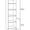 Optifit Vorratsschrank Salo214 BxTxH 60 x 57,1 x 206,8 cm weiß matt zerlegt Anschlag reversibel HWSA HW606-7+