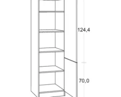 Optifit Vorratsschrank Salo214 BxTxH 60 x 57,1 x 206,8 cm weiß matt zerlegt Anschlag reversibel HWSA HW606-7+
