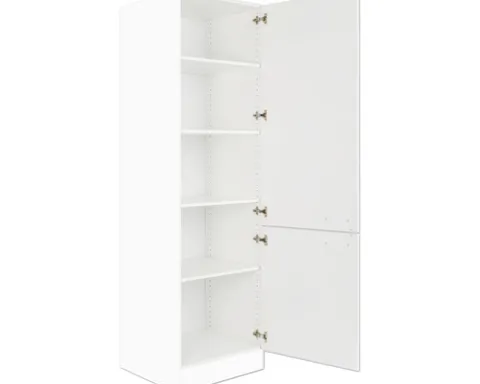 Optifit Vorratsschrank Salo214 BxTxH 60 x 57,1 x 206,8 cm weiß matt zerlegt Anschlag reversibel HWSA HW606-7+