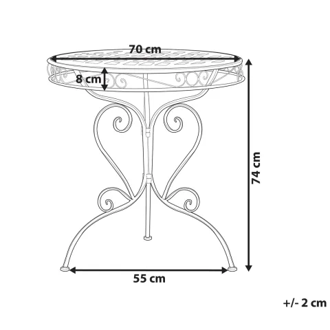 Outdoor Bistrotisch ALBINIA 70 cm 70 cm Metall Rosa
