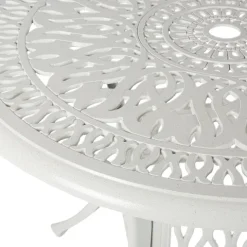 Outdoor Bistrotisch ANCONA 90 cm 90 cm Metall Cremeweiß