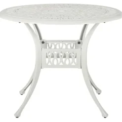 Outdoor Bistrotisch ANCONA 90 cm 90 cm Metall Cremeweiß