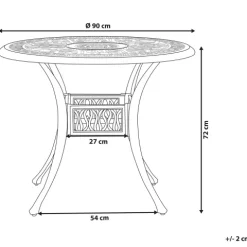 Outdoor Bistrotisch ANCONA 90 cm 90 cm Metall Cremeweiß