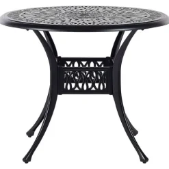 Outdoor Bistrotisch ANCONA 90 cm 90 cm Metall Schwarz