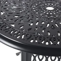 Outdoor Bistrotisch ANCONA 90 cm 90 cm Metall Schwarz