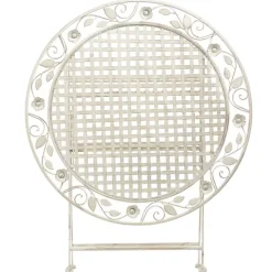 Outdoor Bistrotisch BIVIO 90 cm 90 cm Metall Cremeweiß