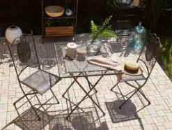 Outdoor Bistrotisch BORMIO 70 cm 70 cm Metall Schwarz