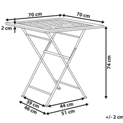 Outdoor Bistrotisch BORMIO 70 cm 70 cm Metall Schwarz