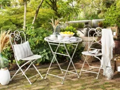 Outdoor Bistrotisch TRIESTE 70 cm 70 cm Metall Hellbeige