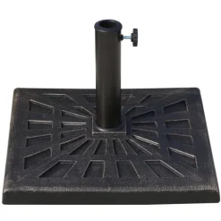 Outsunny Sonnenschirmständer 15 kg Schirmhalter Regenschirm Base für Ø38 mm Ø48 mm Kunstharz Schwarz 47 x47 x 32 cm