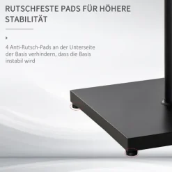 Outsunny Sonnenschirmständer, Schirmhalter, Regenschirm Base, für Ø35 mm, Ø38 mm, Ø48 mm, Metall, Schwarz, 45 x 45 x 39 cm
