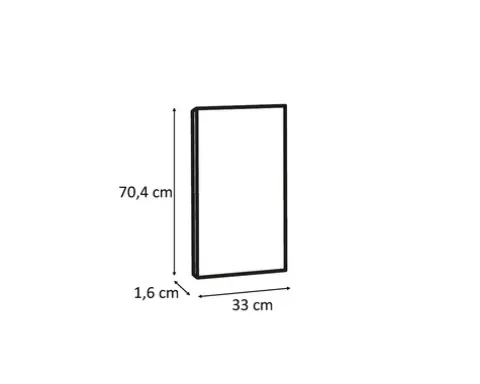 PICCANTE Smart Austauschseite Korpus für Oberschrank H:70,4 cm B:33 cm GLOSSY WHITE "Nr. 58"