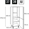 PICCANTE Smart Frontenset Midischrank 2 Drehtüren SANDY BEIGE "AJ"