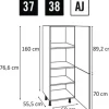 PICCANTE Smart Frontenset Midischrank 2 Drehtüren LIGHT OAK "AJ"