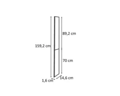 PICCANTE Smart Passstück für Midischrank H: 159,2 cm B: 14,6 cm COUNTRY WHITE "CD"
