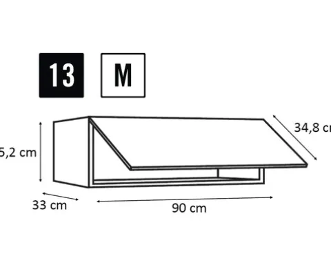 PICCANTE Smart Schranktür für Klappenschrank 90 cm RUST RED "M"
