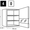 PICCANTE Smart Segmentglastür für Oberschrank 50 x 70 cm LIGHT OAK "O"