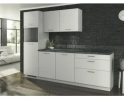PICCANTE Küchenleerblock Solaro 270 cm Lichtgrau Anschlag Links ohne E-Geräte