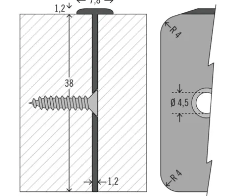 PICCANTE Längenverbindungsprofil Aluminium für Arbeitsplatten mit 38 mm Stärke und Postformingkante Radius 4 mm Länge: 635 mm