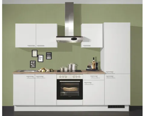 PICCANTE Plus Küchenzeile mit Geräten Piccante 270 cm weiß matt vormontiert Variante rechts 4067368000000