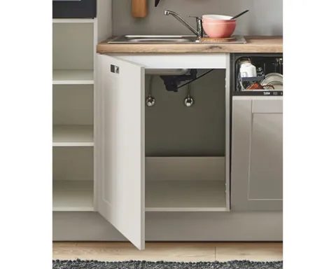 PICCANTE Plus Küchenzeile mit Geräten Bella 370 cm kaschmirgrau matt vormontiert Variante links 4067368018371