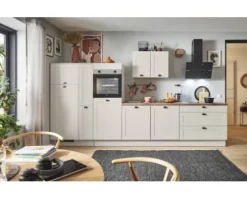 PICCANTE Plus Küchenzeile mit Geräten Bella 370 cm kaschmirgrau matt vormontiert Variante links 4067368018371