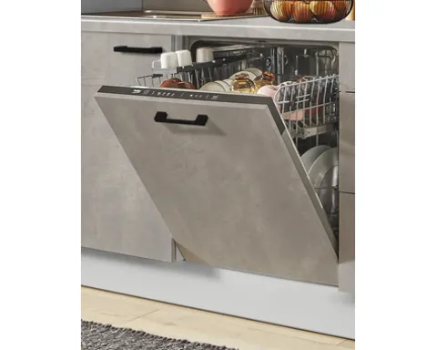 PICCANTE Plus Küchenzeile mit Geräten Casual 280 cm beton perlgrau matt vormontiert Variante links 4067368013536