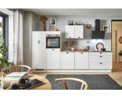 PICCANTE Plus Küchenzeile mit Geräten Bella 330 cm weiß matt vormontiert Variante links 4067368016773